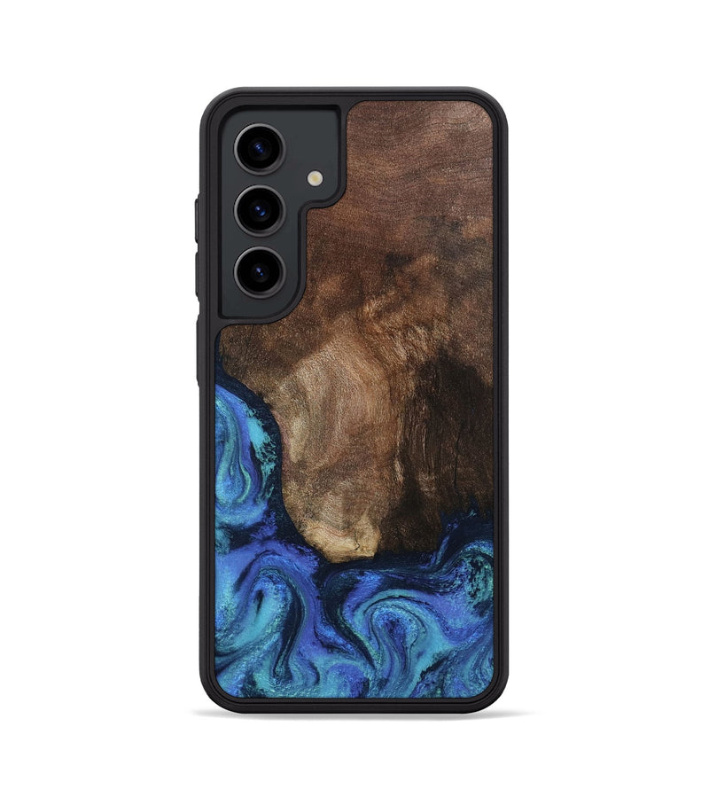 Galaxy S24 Wood Phone Case - Lisha (Blue, 801990)