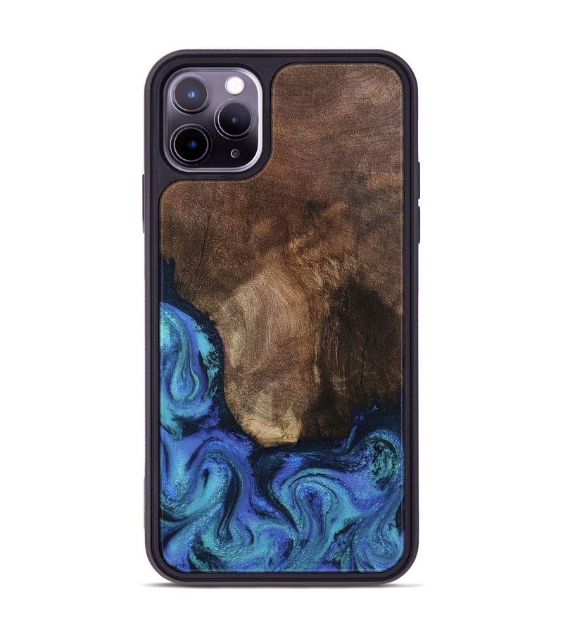 iPhone 11 Pro Max Wood Phone Case - Lisha (Blue, 801990)