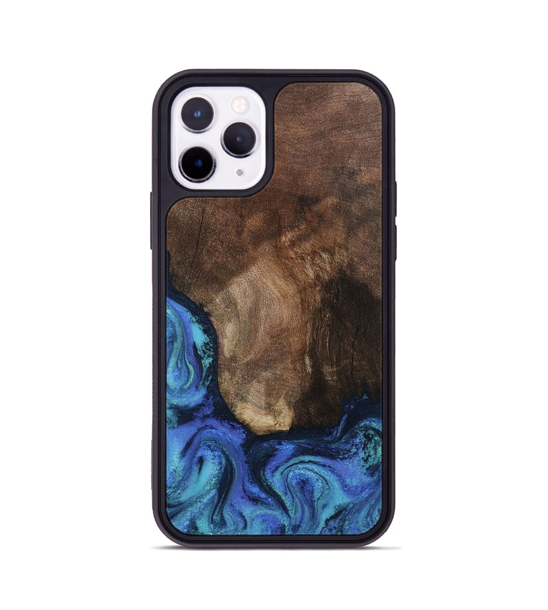 iPhone 11 Pro Wood Phone Case - Lisha (Blue, 801990)
