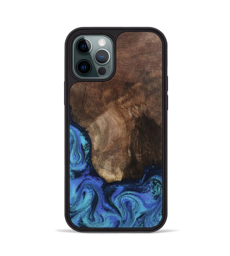 iPhone 12 Pro Wood Phone Case - Lisha (Blue, 801990)