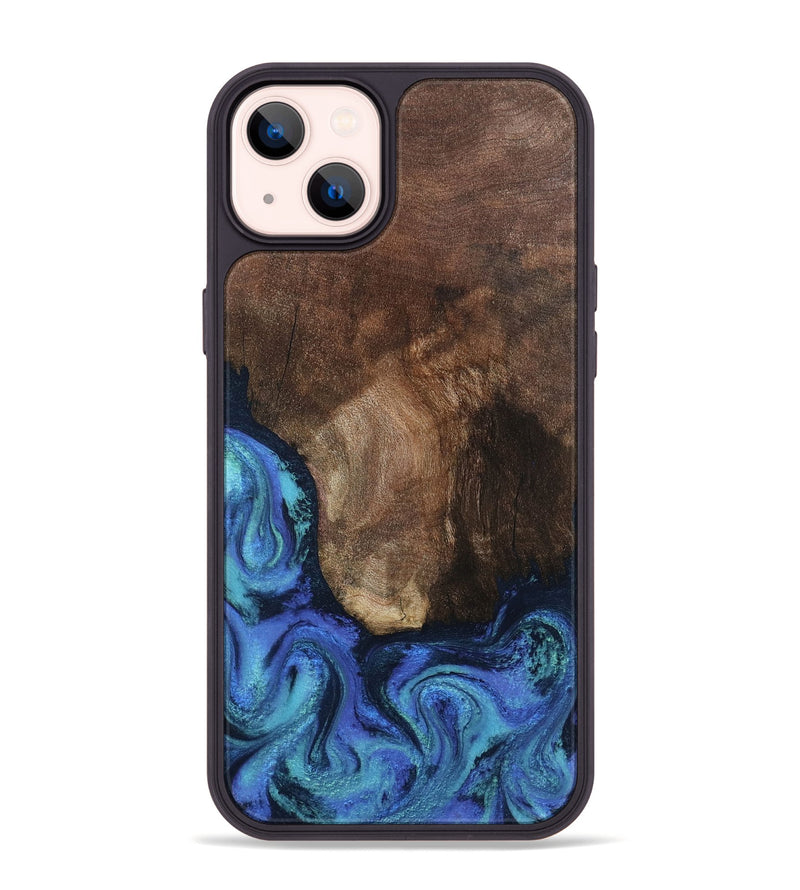 iPhone 14 Plus Wood Phone Case - Lisha (Blue, 801990)