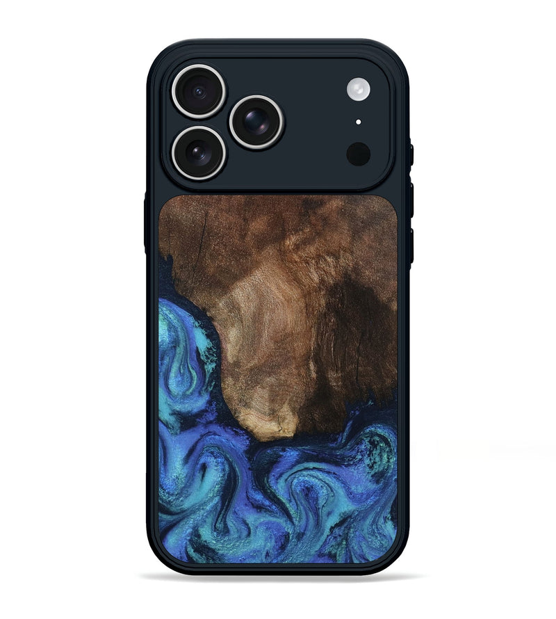iPhone 17 Pro Max Wood Phone Case - Lisha (Blue, 801990)