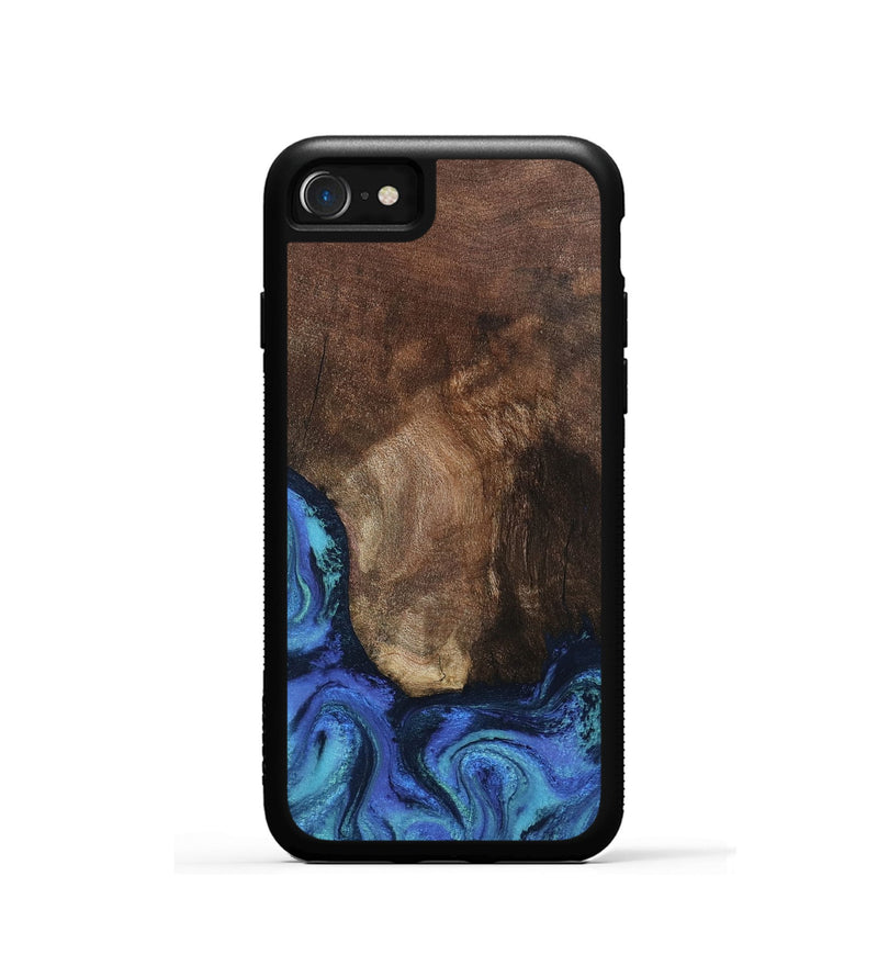 iPhone SE Wood Phone Case - Lisha (Blue, 801990)