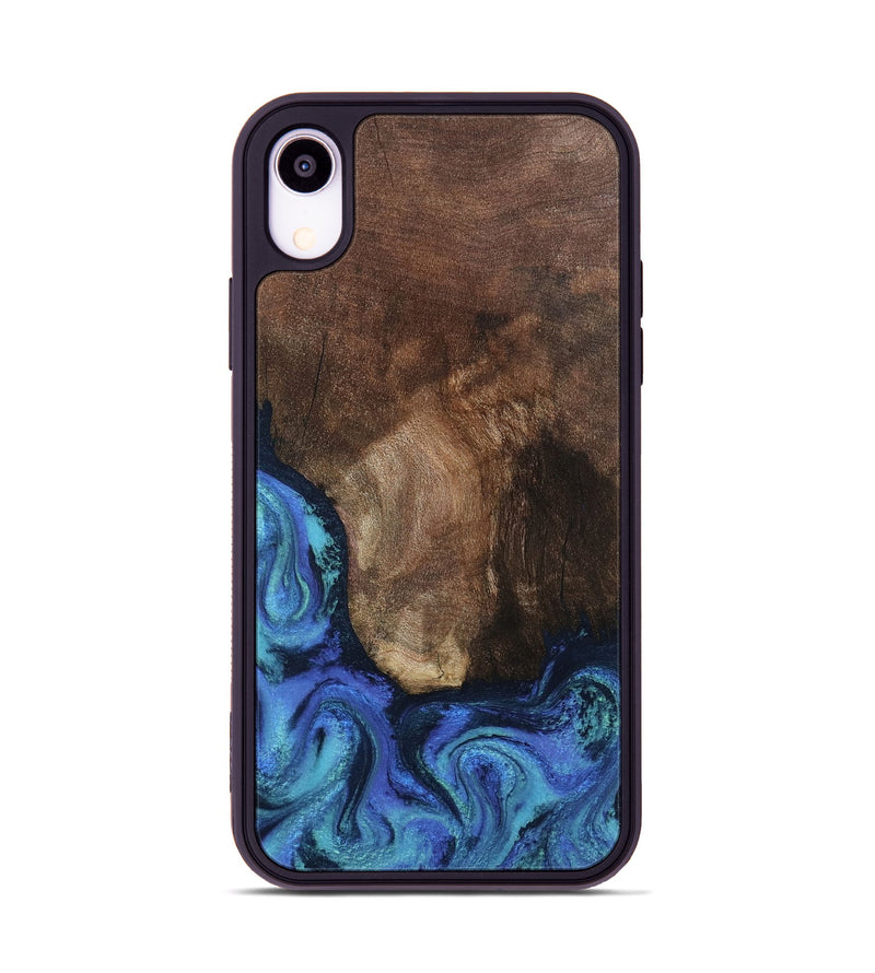 iPhone Xr Wood Phone Case - Lisha (Blue, 801990)