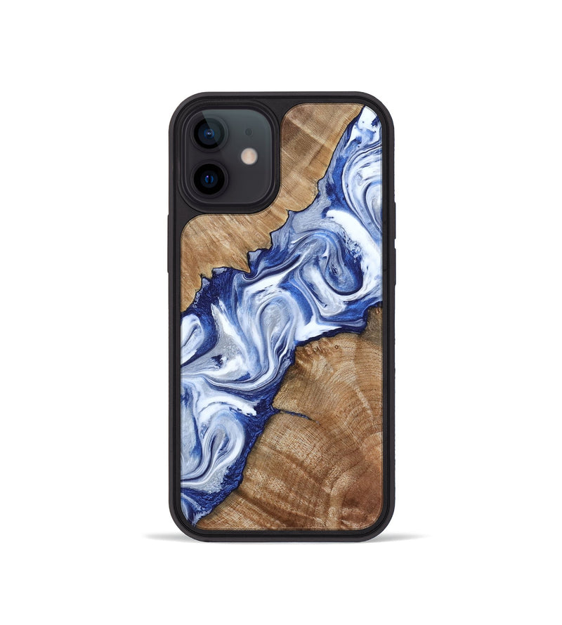 iPhone 12 mini Wood Phone Case - Arrie (Blue, 801991)