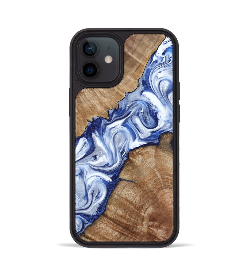 iPhone 12 Wood Phone Case - Arrie (Blue, 801991)