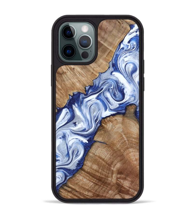 iPhone 12 Pro Max Wood Phone Case - Arrie (Blue, 801991)
