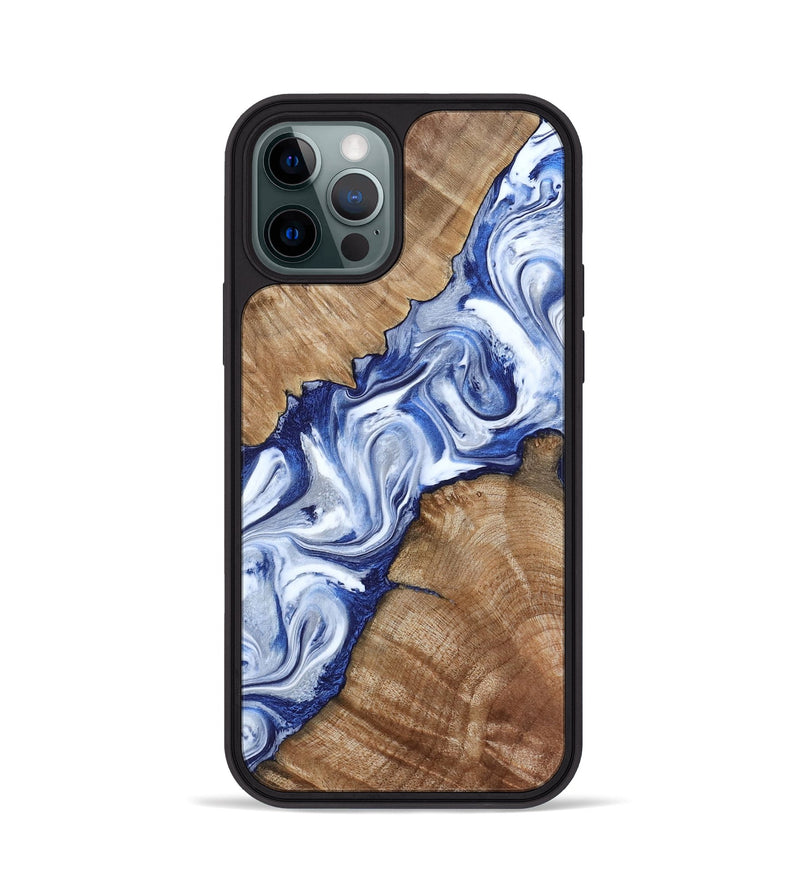 iPhone 12 Pro Wood Phone Case - Arrie (Blue, 801991)