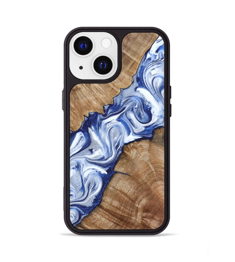 iPhone 13 Wood Phone Case - Arrie (Blue, 801991)