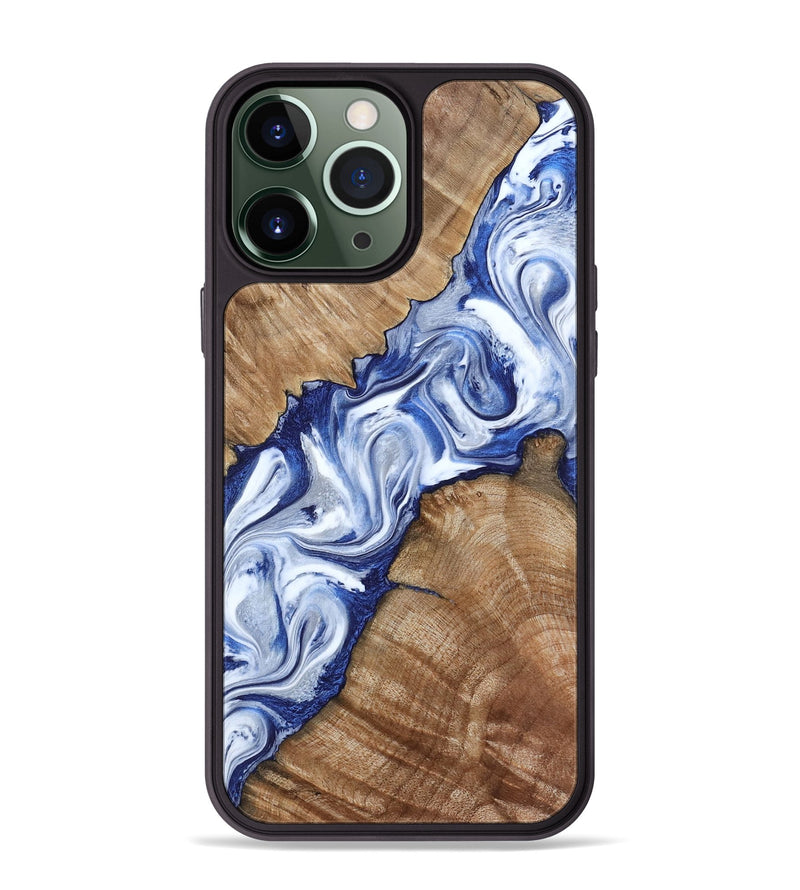 iPhone 13 Pro Max Wood Phone Case - Arrie (Blue, 801991)