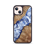 iPhone 14 Wood Phone Case - Arrie (Blue, 801991)