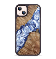 iPhone 14 Plus Wood Phone Case - Arrie (Blue, 801991)