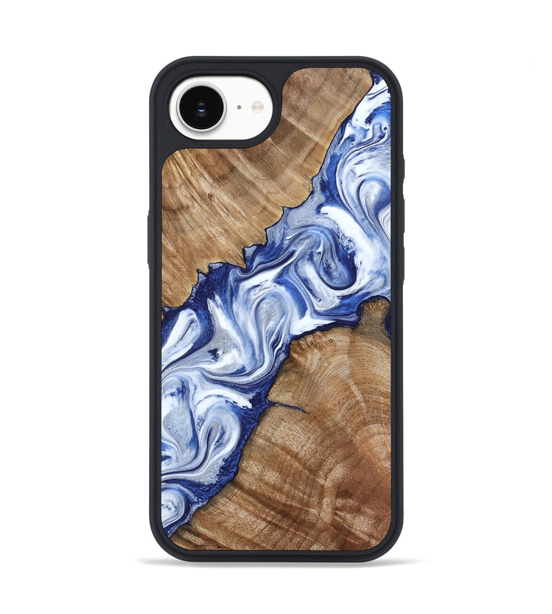 iPhone 16e Wood Phone Case - Arrie (Blue, 801991)