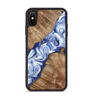 iPhone Xs Max Wood Phone Case - Arrie (Blue, 801991)