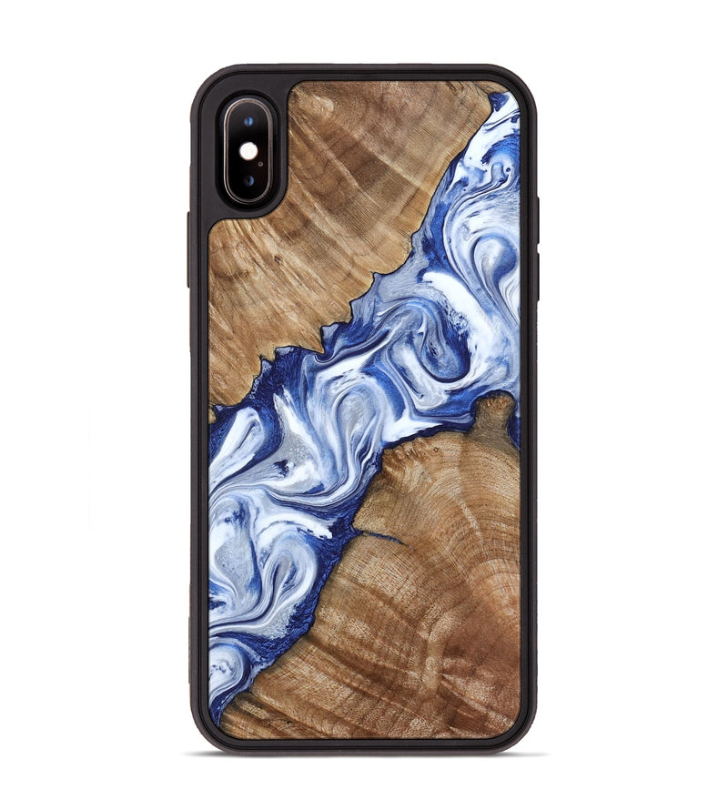 iPhone Xs Max Wood Phone Case - Arrie (Blue, 801991)