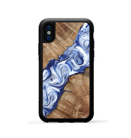 iPhone Xs Wood Phone Case - Arrie (Blue, 801991)