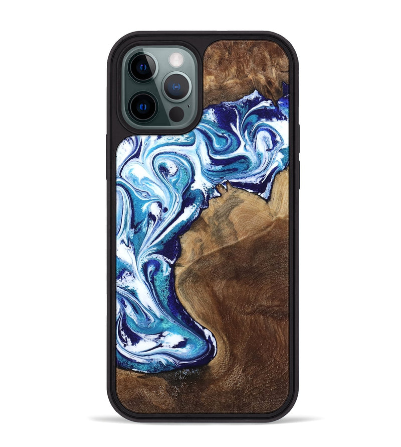 iPhone 12 Pro Max Wood Phone Case - Rob (Blue, 801992)
