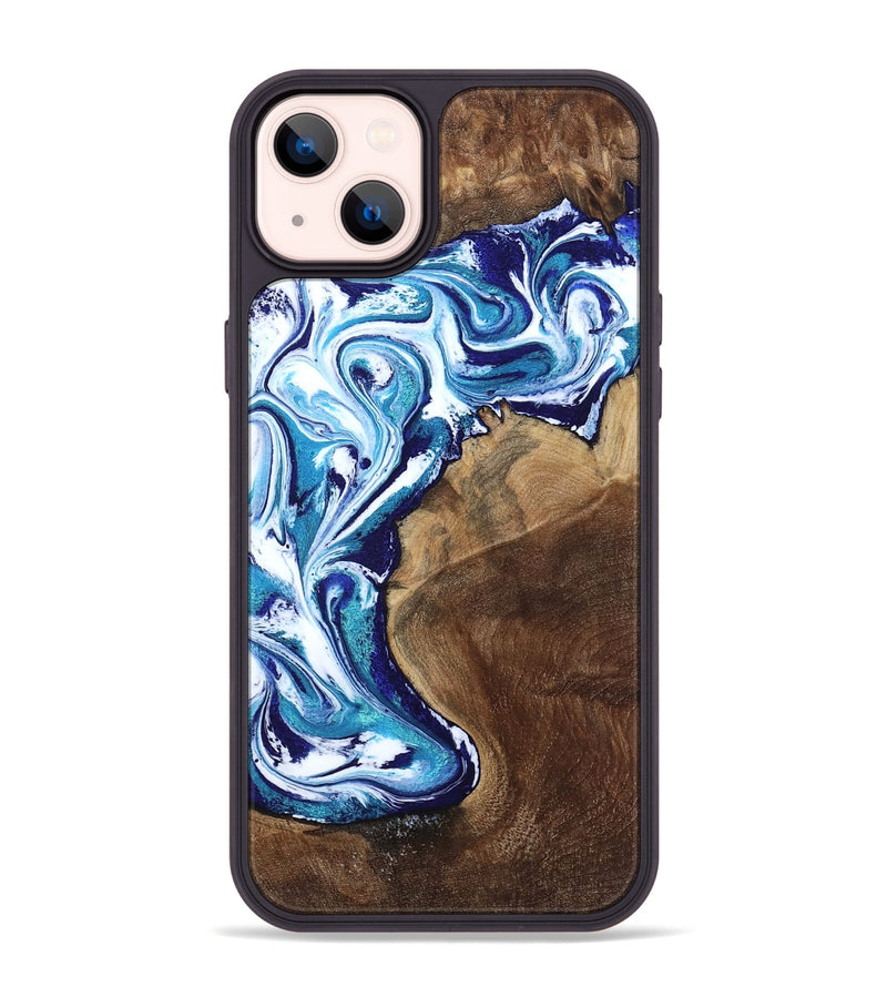 iPhone 14 Plus Wood Phone Case - Rob (Blue, 801992)