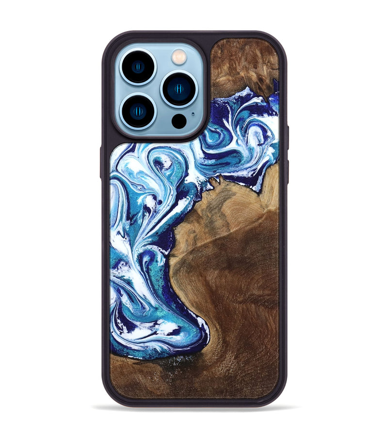 iPhone 14 Pro Max Wood Phone Case - Rob (Blue, 801992)