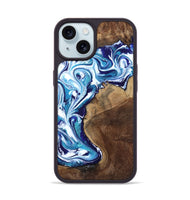 iPhone 15 Wood Phone Case - Rob (Blue, 801992)