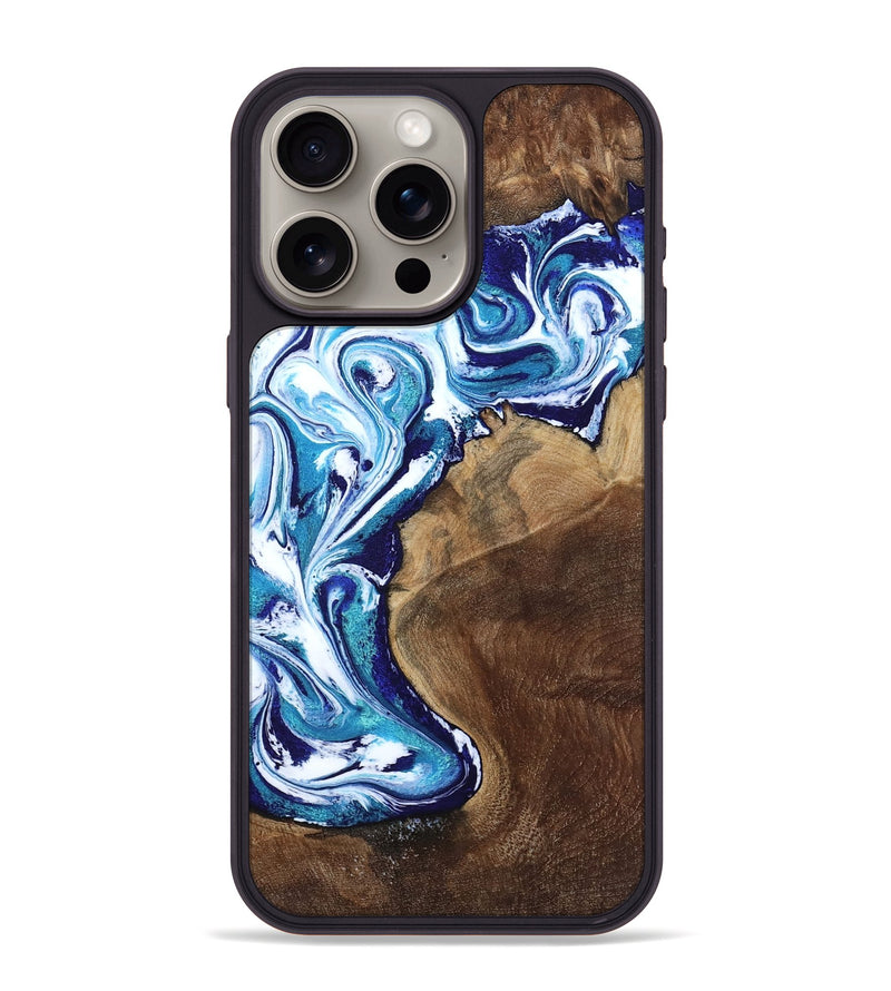 iPhone 15 Pro Max Wood Phone Case - Rob (Blue, 801992)