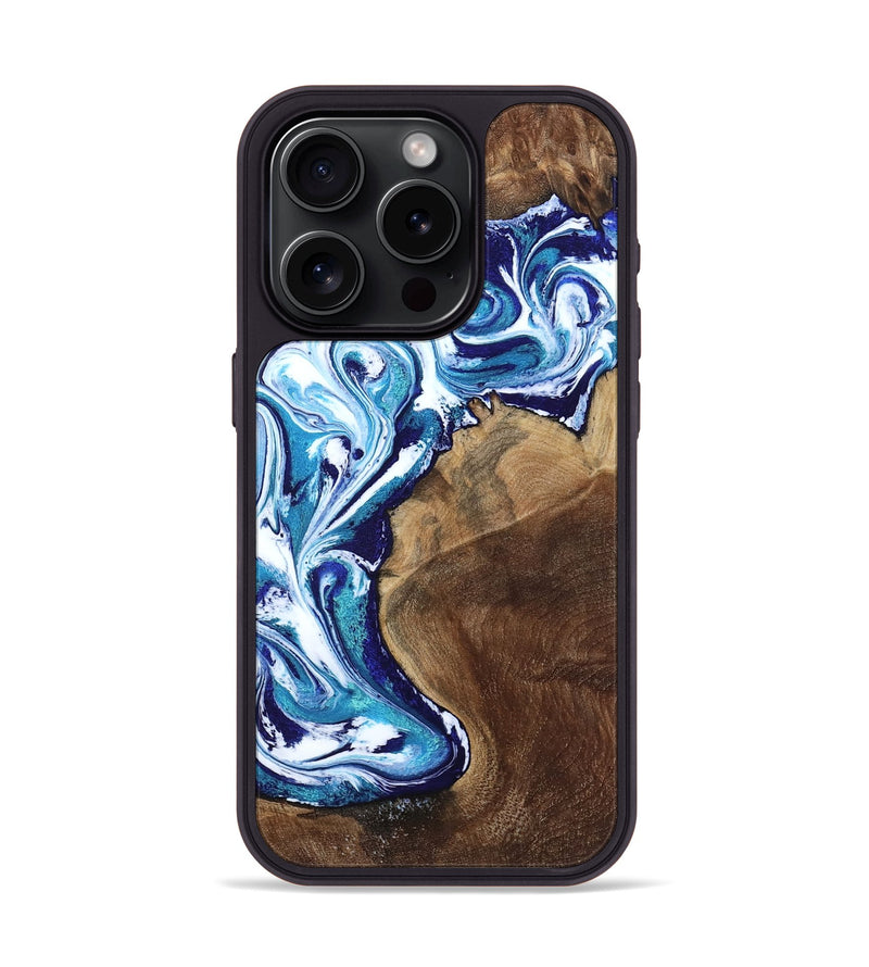 iPhone 15 Pro Wood Phone Case - Rob (Blue, 801992)