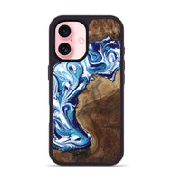 iPhone 16 Wood Phone Case - Rob (Blue, 801992)