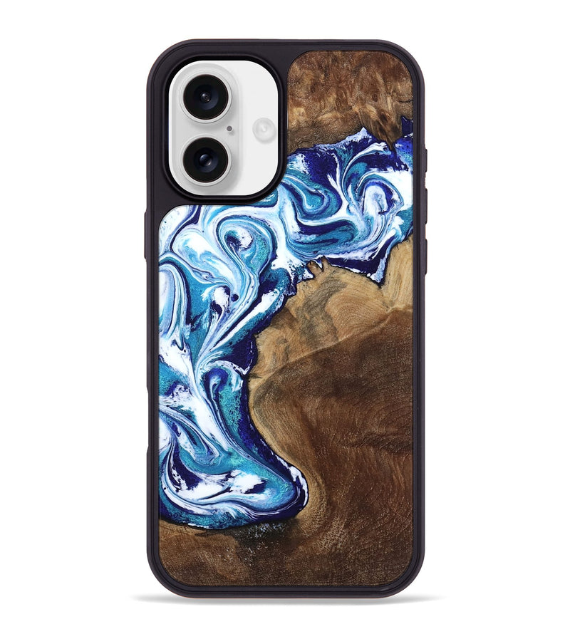 iPhone 16 Plus Wood Phone Case - Rob (Blue, 801992)