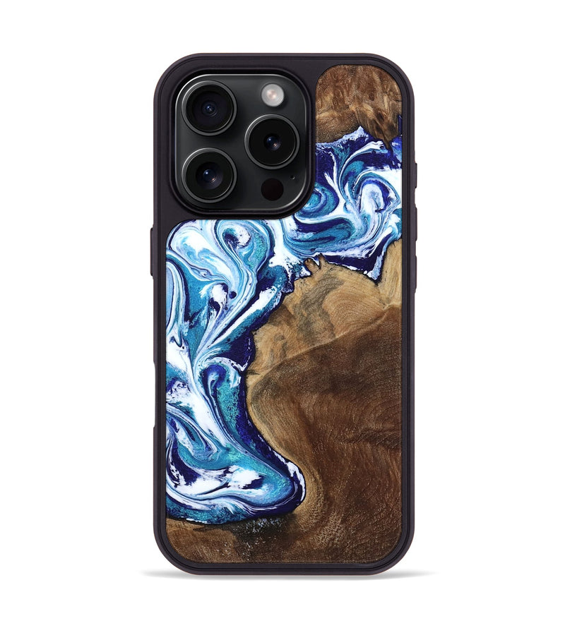 iPhone 16 Pro Wood Phone Case - Rob (Blue, 801992)