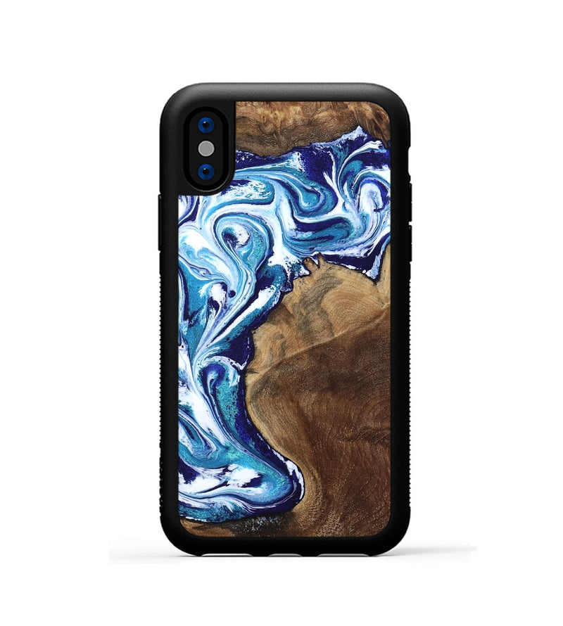 iPhone Xs Wood Phone Case - Rob (Blue, 801992)