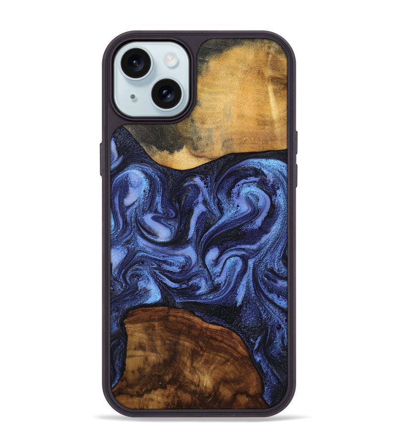 iPhone 15 Plus Wood Phone Case - Marvel (Blue, 801993)