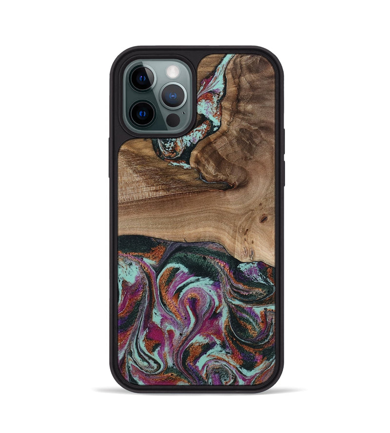 iPhone 12 Pro Wood Phone Case - Giana (Green, 801994)