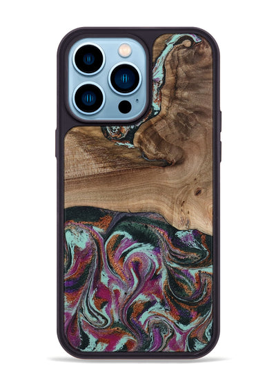 iPhone 14 Pro Max Wood Phone Case - Giana (Green, 801994)