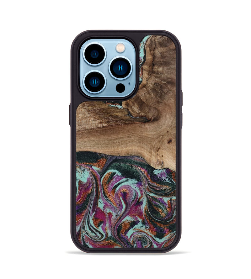 iPhone 14 Pro Wood Phone Case - Giana (Green, 801994)