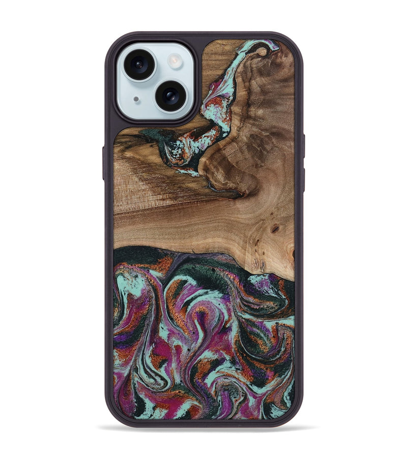 iPhone 15 Plus Wood Phone Case - Giana (Green, 801994)