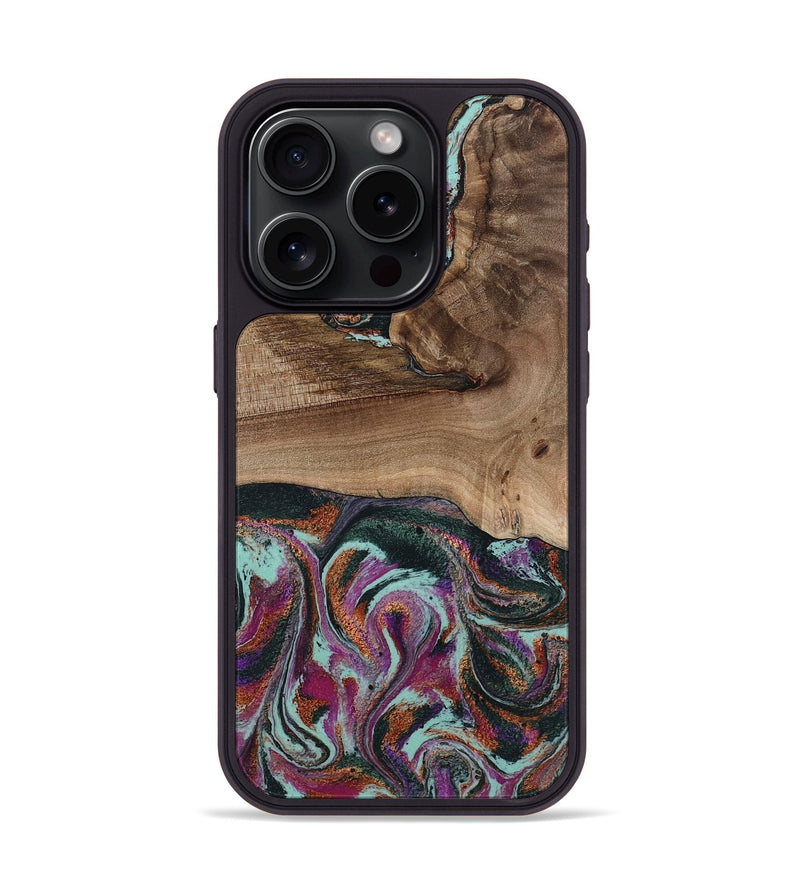 iPhone 15 Pro Wood Phone Case - Giana (Green, 801994)