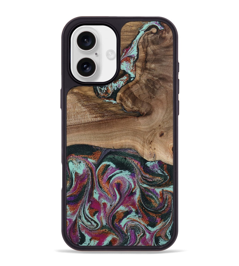 iPhone 16 Plus Wood Phone Case - Giana (Green, 801994)