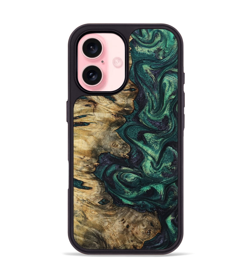 iPhone 16 Wood Phone Case - Archie (Green, 801995)