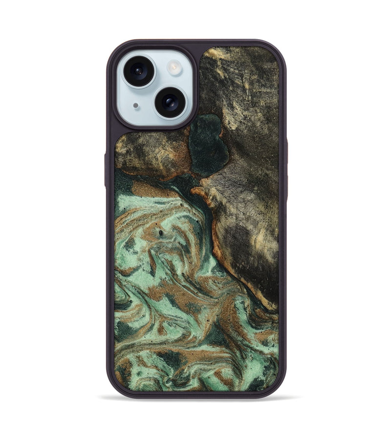 iPhone 15 Wood Phone Case - Polly (Green, 801996)