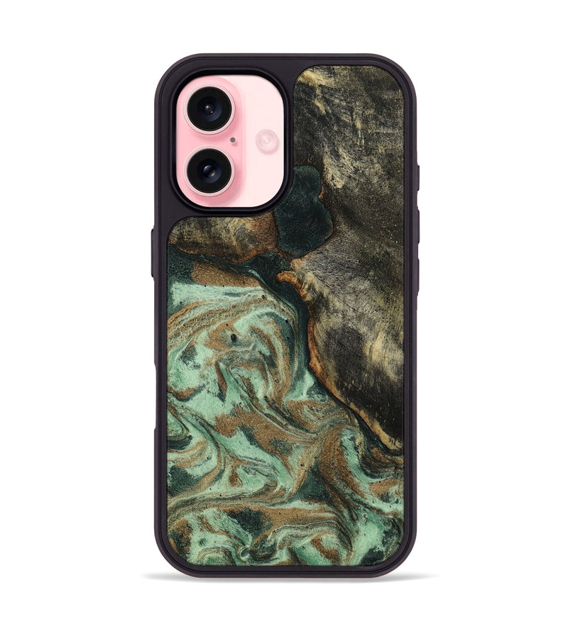 iPhone 16 Wood Phone Case - Polly (Green, 801996)