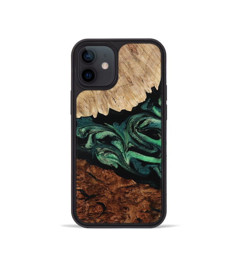 iPhone 12 mini Wood Phone Case - Twila (Green, 801997)