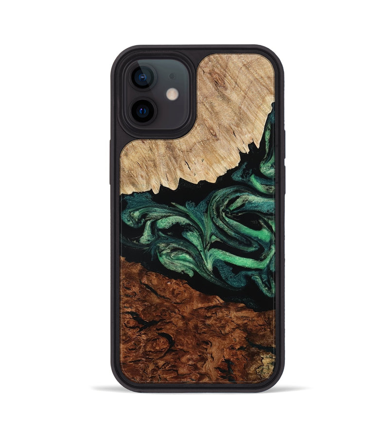 iPhone 12 Wood Phone Case - Twila (Green, 801997)