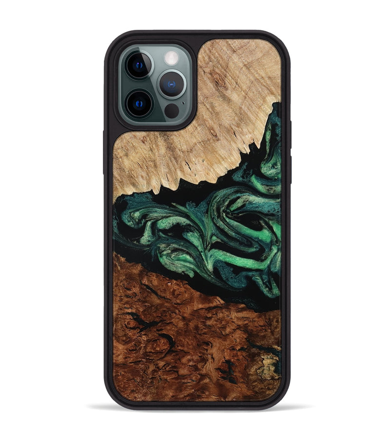 iPhone 12 Pro Max Wood Phone Case - Twila (Green, 801997)