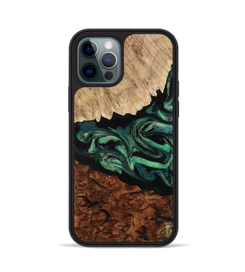 iPhone 12 Pro Wood Phone Case - Twila (Green, 801997)