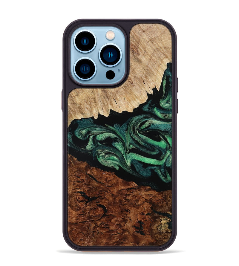 iPhone 14 Pro Max Wood Phone Case - Twila (Green, 801997)