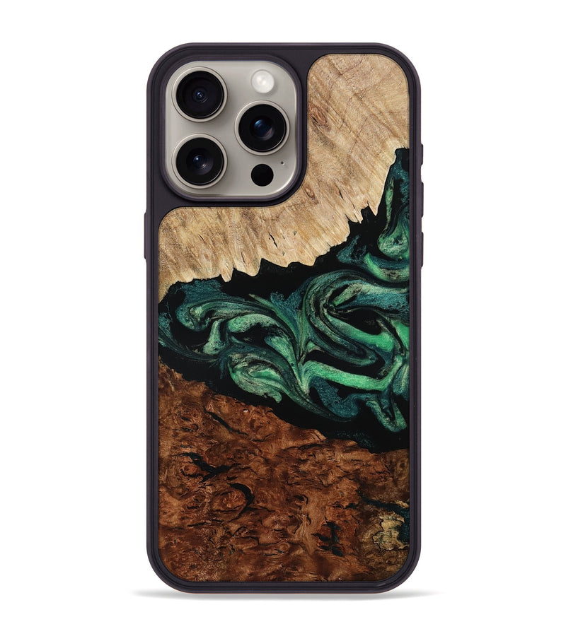 iPhone 15 Pro Max Wood Phone Case - Twila (Green, 801997)