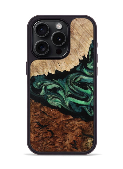 iPhone 15 Pro Wood Phone Case - Twila (Green, 801997)