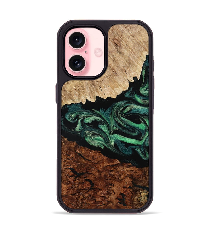 iPhone 16 Wood Phone Case - Twila (Green, 801997)