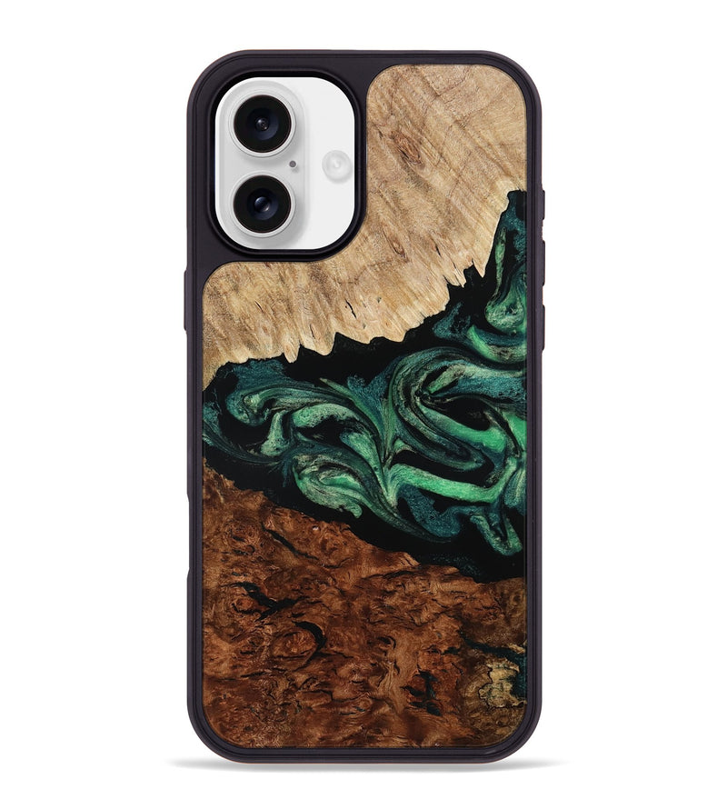 iPhone 16 Plus Wood Phone Case - Twila (Green, 801997)