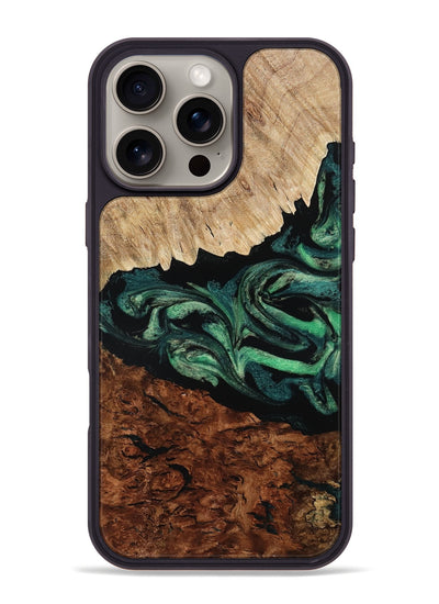 iPhone 16 Pro Max Wood Phone Case - Twila (Green, 801997)